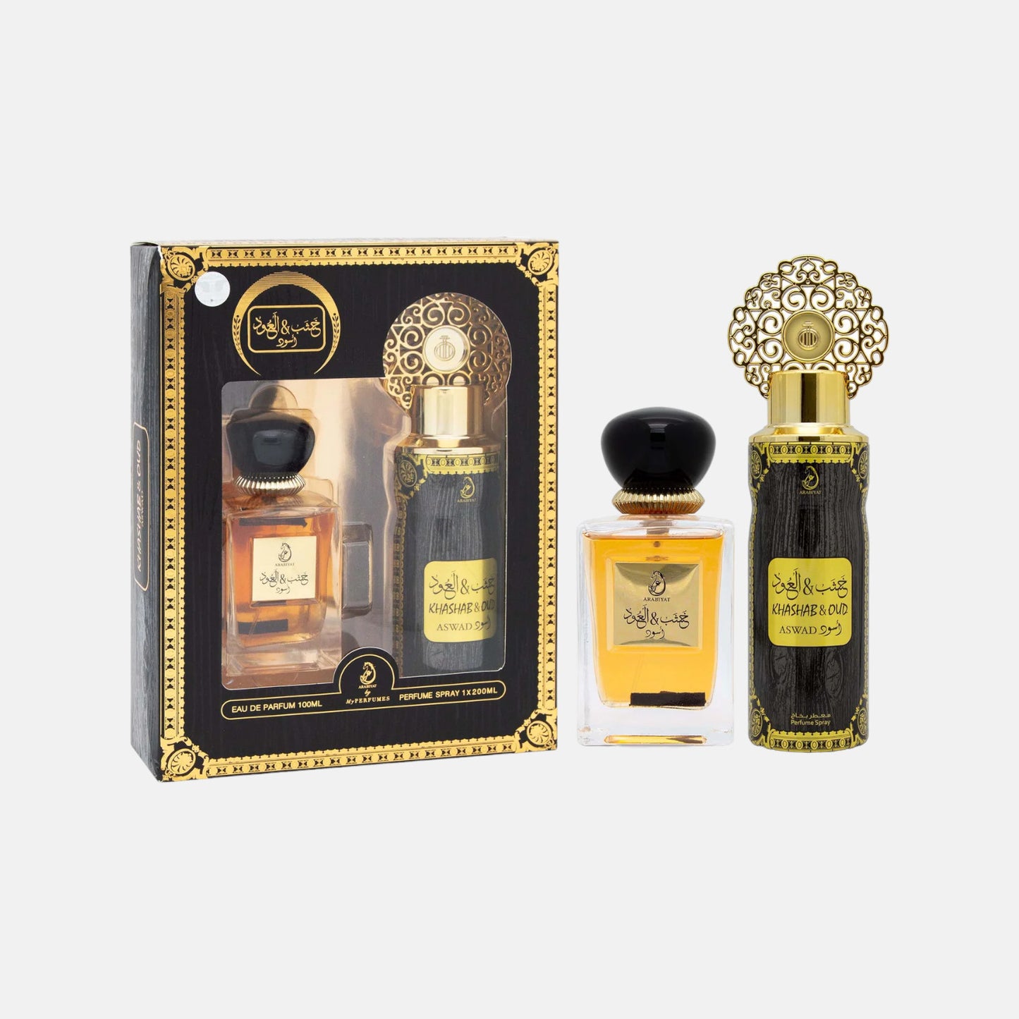 Khashab & Oud Aswad Geschenkset 100ml Parfüm 200ml Deo