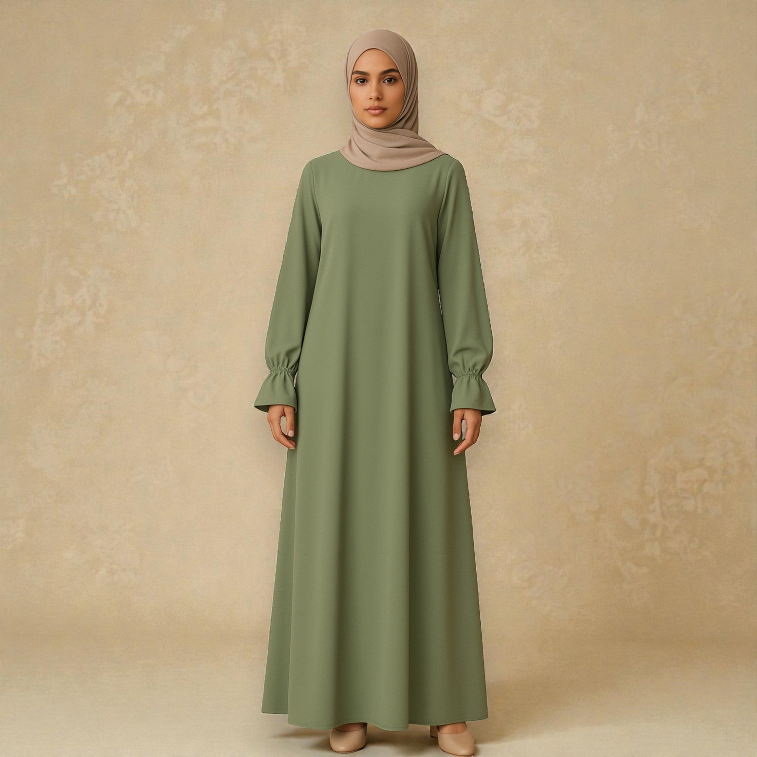 Abaya mit Rüschenärmel